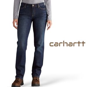 Carhartt Rugged Flex Blaine Jeans Women 12 Bluestone Straight Workwear